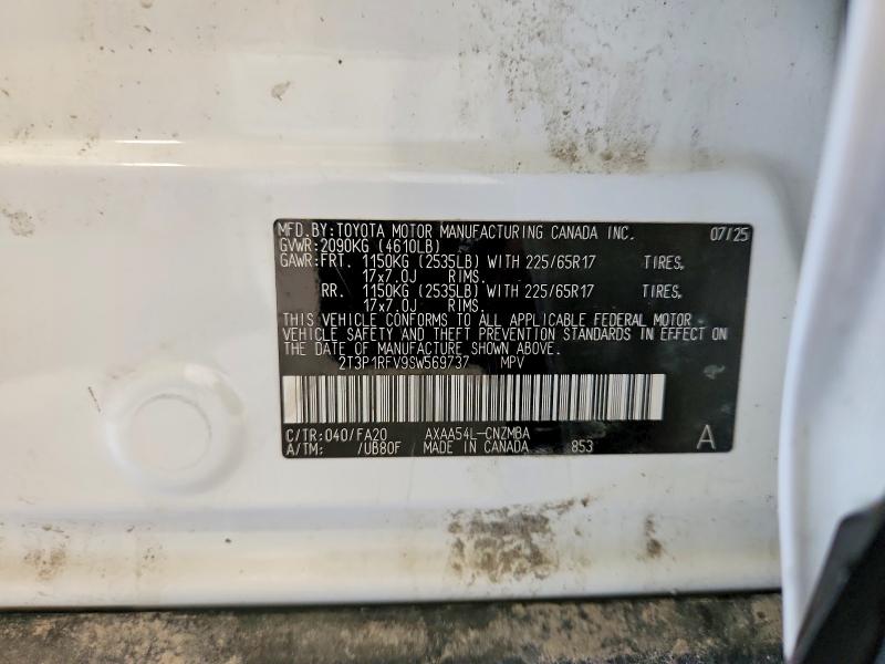 2025 Toyota Rav4 მანქანა იყიდება აუქციონზე, vin: 2T3P1RFV9SW569737, აუქციონის ნომერი: 65097596