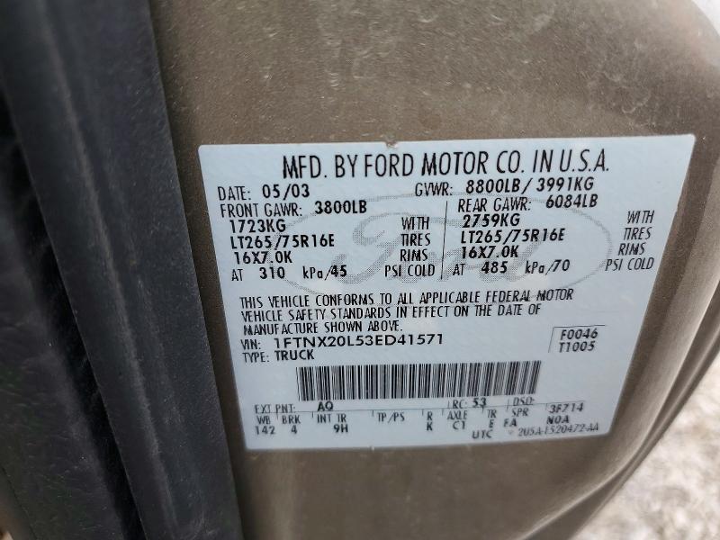 Продажа на аукционе авто 2003 Ford F250, vin: 1FTNX20L53ED41571, номер лота: 64177636