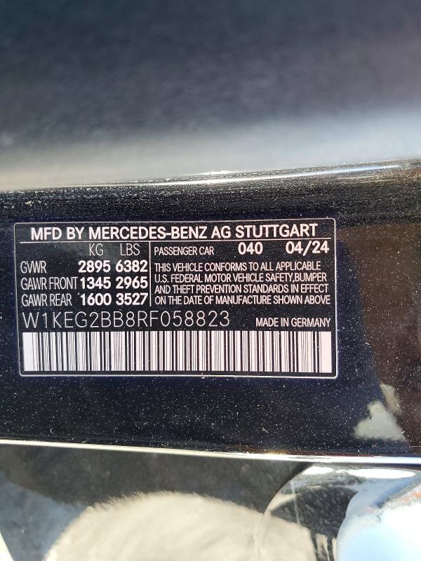 2024 Mercedes-benz Eqe Sedan მანქანა იყიდება აუქციონზე, vin: W1KEG2BB8RF058823, აუქციონის ნომერი: 66450696