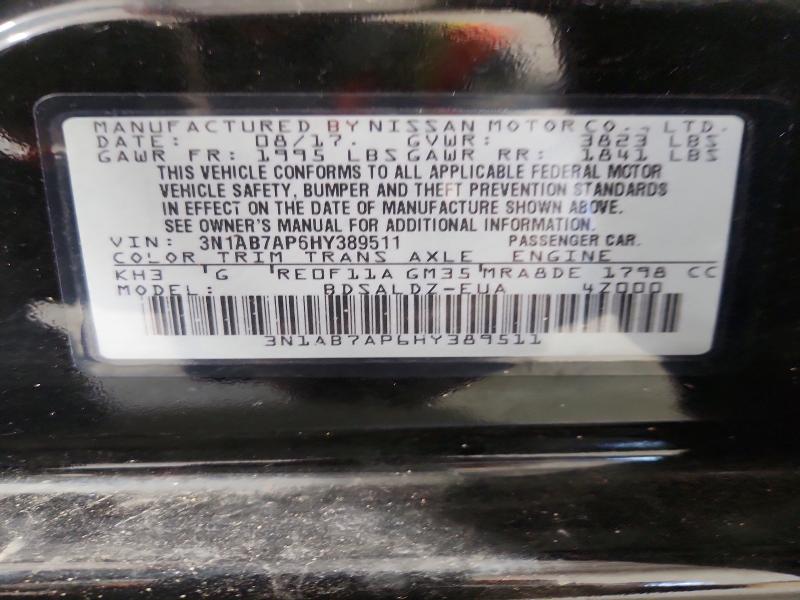 66219076 :رقم المزاد ، 3N1AB7AP6HY389511 vin ، 2017 Nissan Sentra مزاد بيع