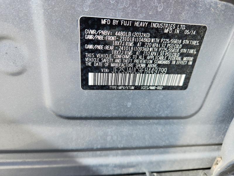 Продажа на аукционе авто 2015 Subaru Forester, vin: JF2SJAUC9FH449799, номер лота: 65957416