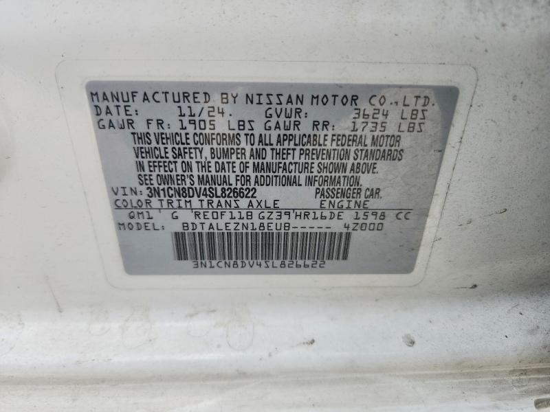 Aukcja sprzedaży 2025 Nissan Versa, vin: 3N1CN8DV4SL826622, numer aukcji: 63774026