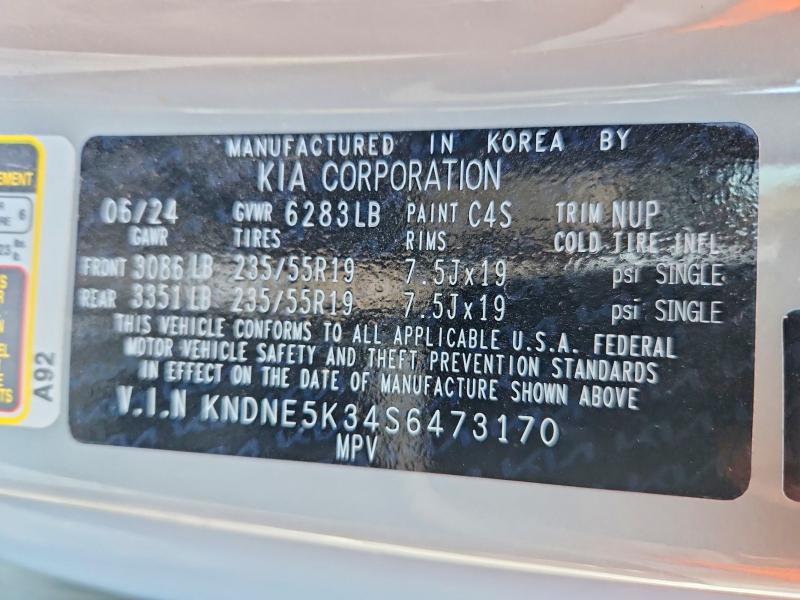 Aukcja sprzedaży 2025 Kia Carnival, vin: KNDNE5K34S6473170, numer aukcji: 66226496