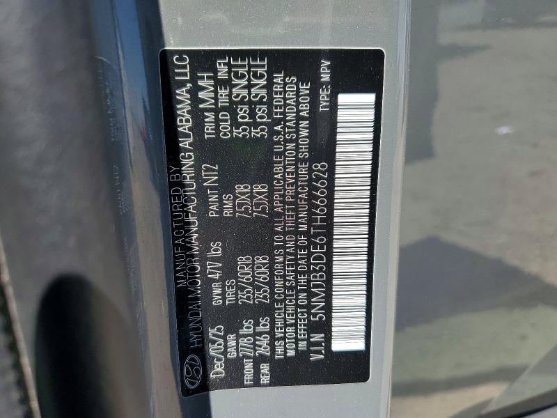 2026 Hyundai Tucson მანქანა იყიდება აუქციონზე, vin: 5NMJB3DE6TH666628, აუქციონის ნომერი: 64330886