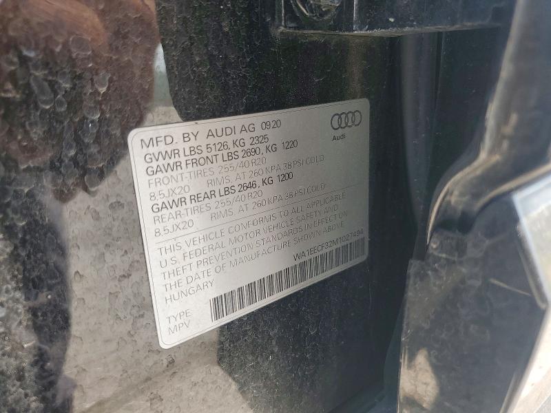 Aukcja sprzedaży 2021 Audi Q3, vin: WA1EECF32M1027494, numer aukcji: 65361606