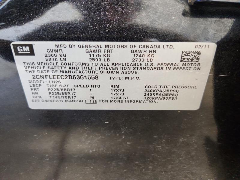 Aukcja sprzedaży 2011 Chevrolet Equinox, vin: 2CNFLEEC2B6361558, numer aukcji: 65031316