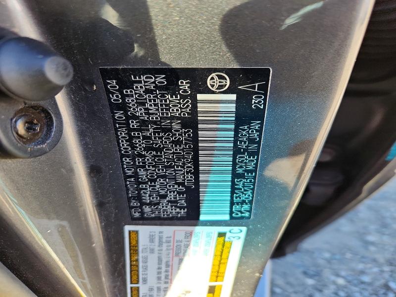 Aukcja sprzedaży 2004 Toyota Camry, vin: JTDBF30K940157753, numer aukcji: 66115776