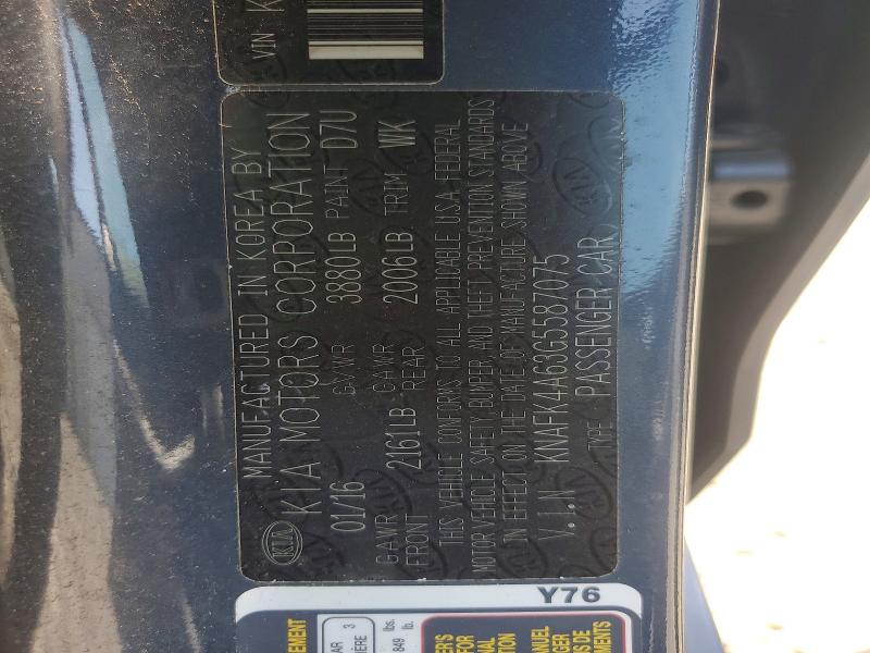 Продажа на аукционе авто 2016 Kia Forte, vin: KNAFK4A63G5587075, номер лота: 66307726