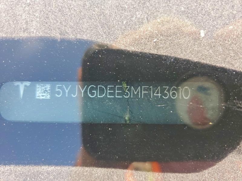 Продажа на аукционе авто 2021 Tesla Model Y, vin: 5YJYGDEE3MF143610, номер лота: 66125596