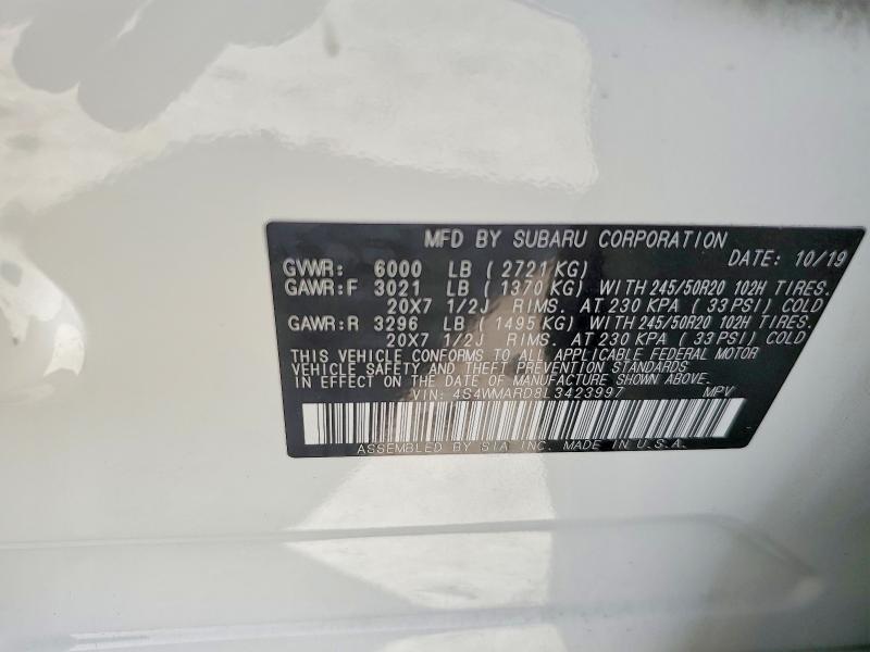 Продаж на аукціоні авто 2020 Subaru Ascent, vin: 4S4WMARD8L3423997, номер лоту: 64663536
