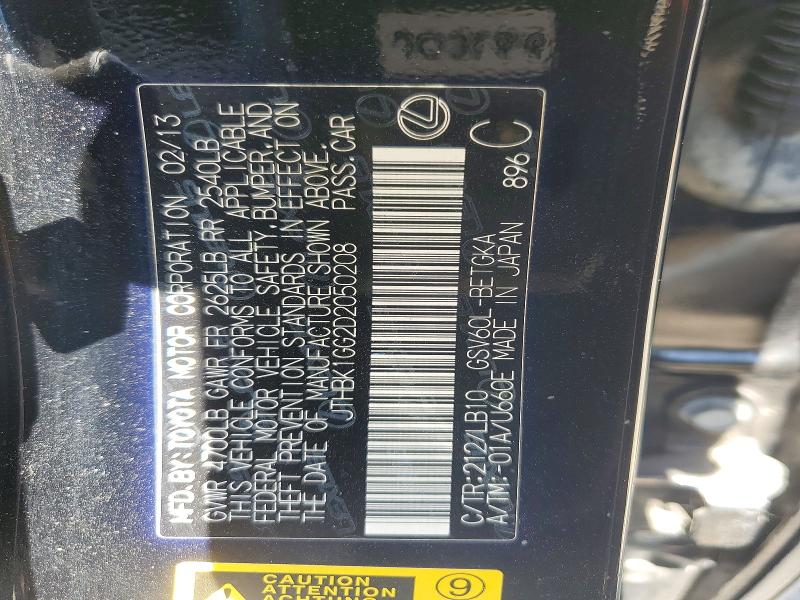 65838096 :رقم المزاد ، JTHBK1GG2D2050208 vin ، 2013 Lexus Es مزاد بيع