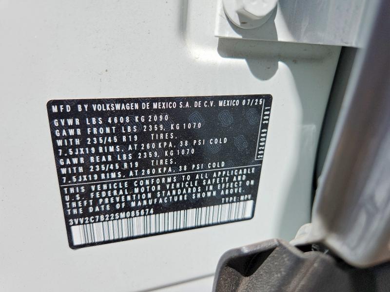 Aukcja sprzedaży 2025 Volkswagen Taos, vin: 3VV2C7B22SM085674, numer aukcji: 65759116