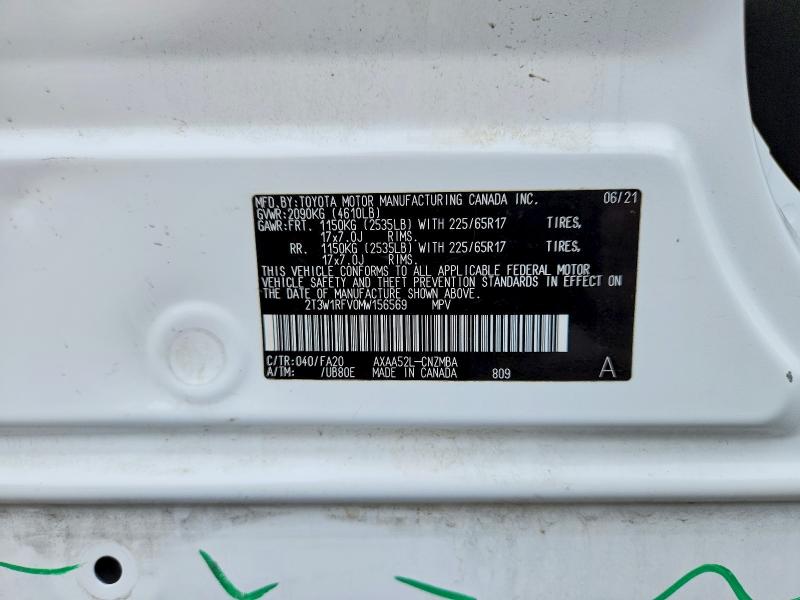 Aukcja sprzedaży 2021 Toyota Rav4, vin: 2T3W1RFV0MW156569, numer aukcji: 65797966