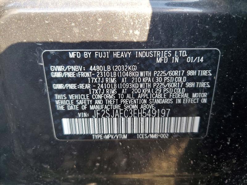 Auction sale of the 2014 Subaru Forester, vin: JF2SJAEC3EH549197, lot number: 65363826