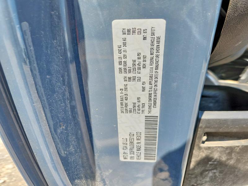 2021 Ram Promaster 3500 მანქანა იყიდება აუქციონზე, vin: 3C6FRVJG6ME501021, აუქციონის ნომერი: 63449776