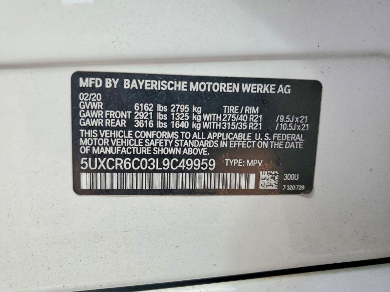 Продаж на аукціоні авто 2020 Bmw X5, vin: 5UXCR6C03L9C49959, номер лоту: 62982316