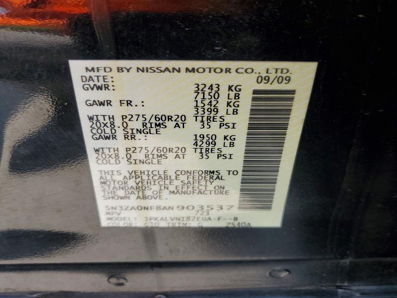 Продаж на аукціоні авто 2010 Infiniti Qx56, vin: 5N3ZA0NF8AN903537, номер лоту: 63710836