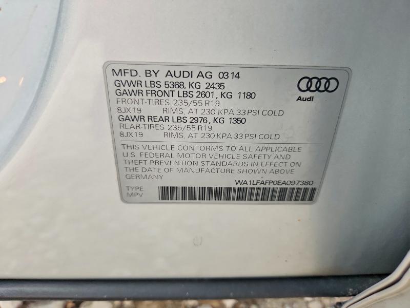 Aukcja sprzedaży 2014 Audi Q5, vin: WA1LFAFP0EA097380, numer aukcji: 64399606