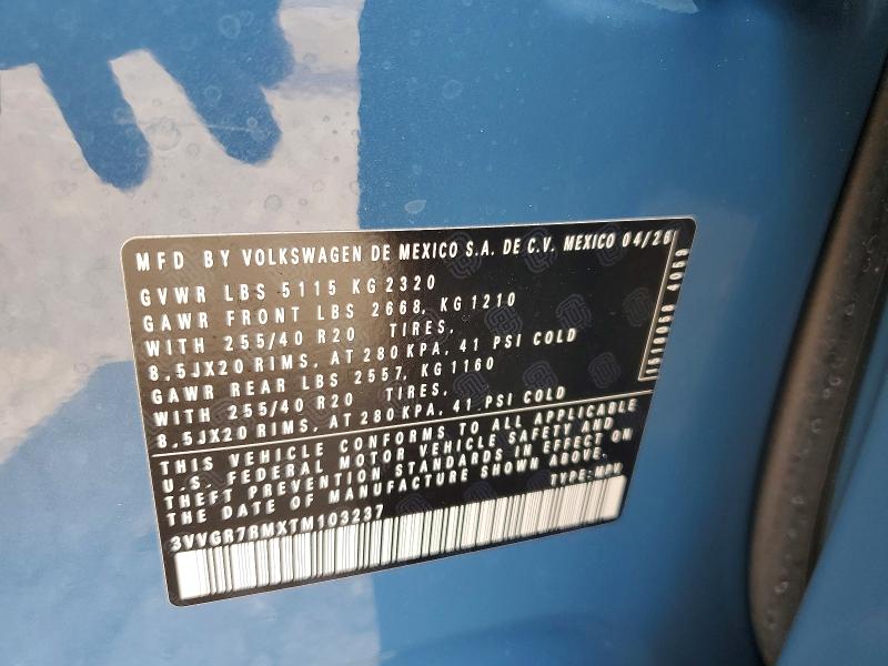 63416816 :رقم المزاد ، 3VVGR7RMXTM103237 vin ، 2026 Volkswagen Tiguan مزاد بيع