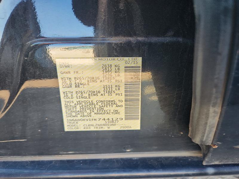65137176 :رقم المزاد ، 1N6AD0EV1FN744129 vin ، 2015 Nissan Frontier مزاد بيع