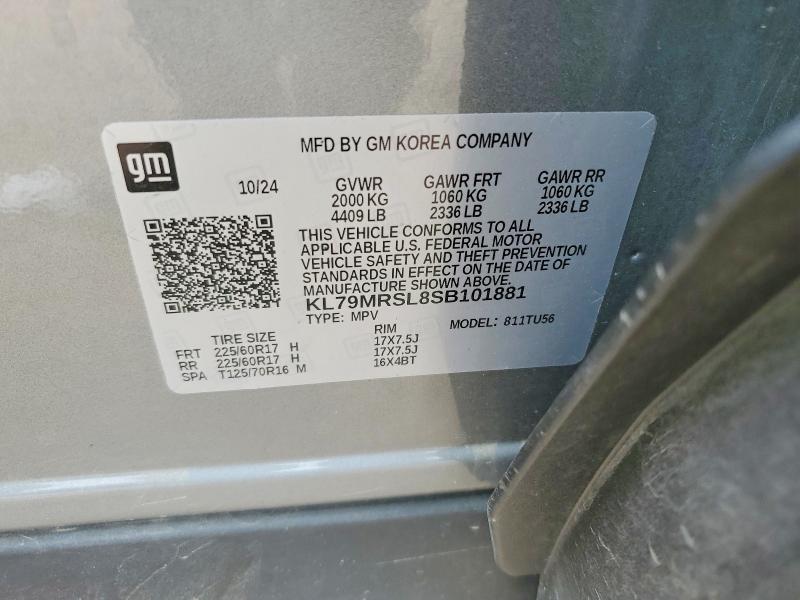 64451416 :رقم المزاد ، KL79MRSL8SB101881 vin ، 2025 Chevrolet Trailblazer مزاد بيع