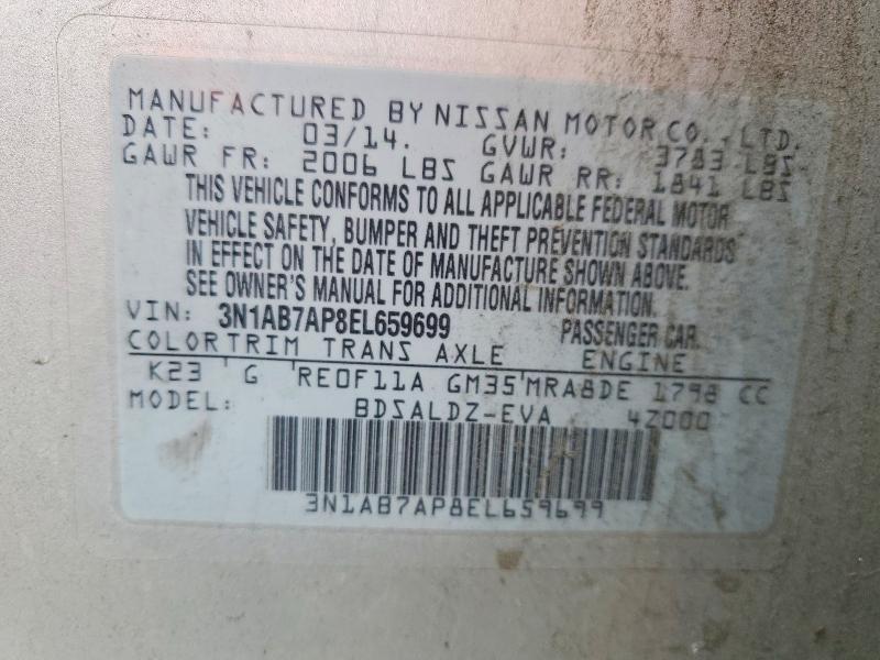 Продажа на аукционе авто 2014 Nissan Sentra, vin: 3N1AB7AP8EL659699, номер лота: 66045676