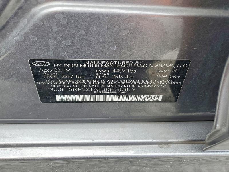 66422096 :رقم المزاد ، 5NPE24AF3KH787879 vin ، 2019 Hyundai Sonata مزاد بيع
