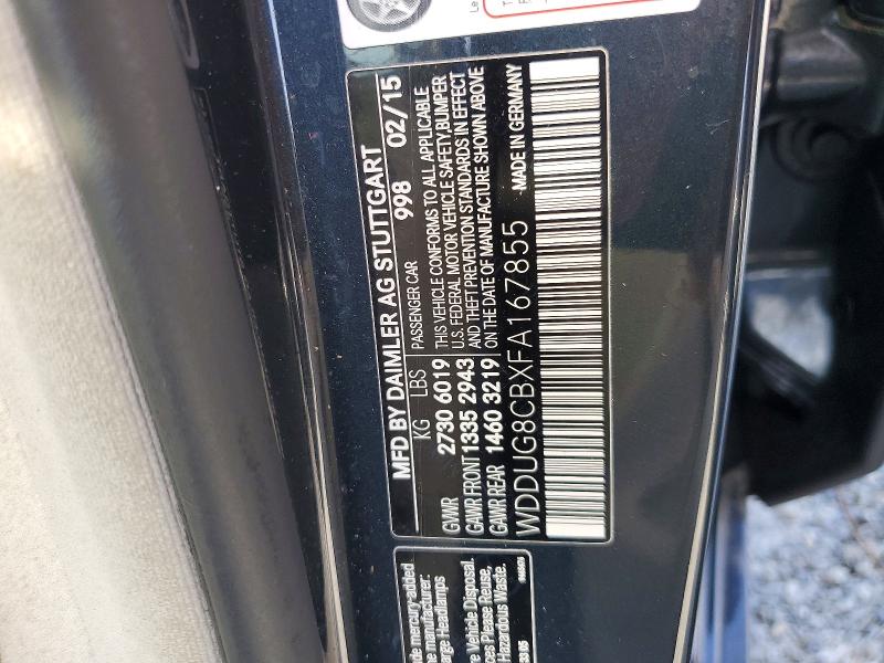 63985716 :رقم المزاد ، WDDUG8CBXFA167855 vin ، 2015 Mercedes-benz S مزاد بيع