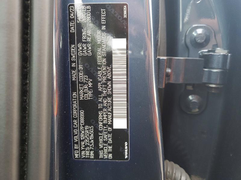 Продажа на аукционе авто 2023 Volvo Xc60, vin: YV4L12RW7P1388990, номер лота: 64340306
