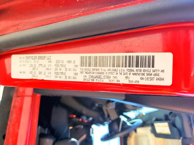 63947576 :رقم المزاد ، 1C4AJWAG8EL157894 vin ، 2014 Jeep Wrangler مزاد بيع