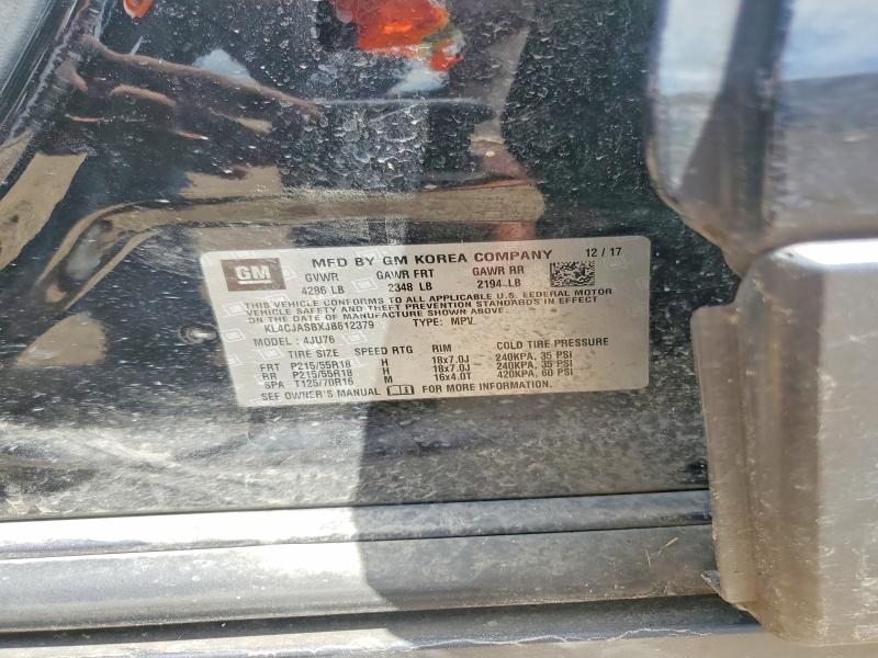 2018 Buick Encore მანქანა იყიდება აუქციონზე, vin: KL4CJASBXJB612379, აუქციონის ნომერი: 63725466