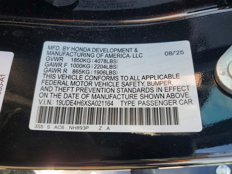 64935346 :رقم المزاد ، 19UDE4H6XSA021164 vin ، 2025 Acura Integra مزاد بيع