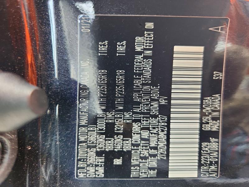 Aukcja sprzedaży 2021 Lexus Rx, vin: 2T2HZMDA8MC278137, numer aukcji: 65618096