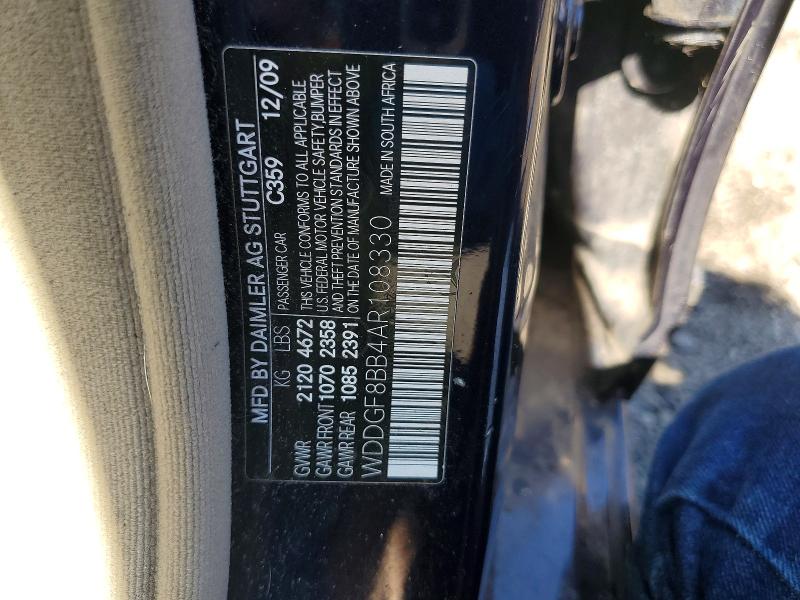 Продаж на аукціоні авто 2010 Mercedes-benz C, vin: WDDGF8BB4AR108330, номер лоту: 63522666
