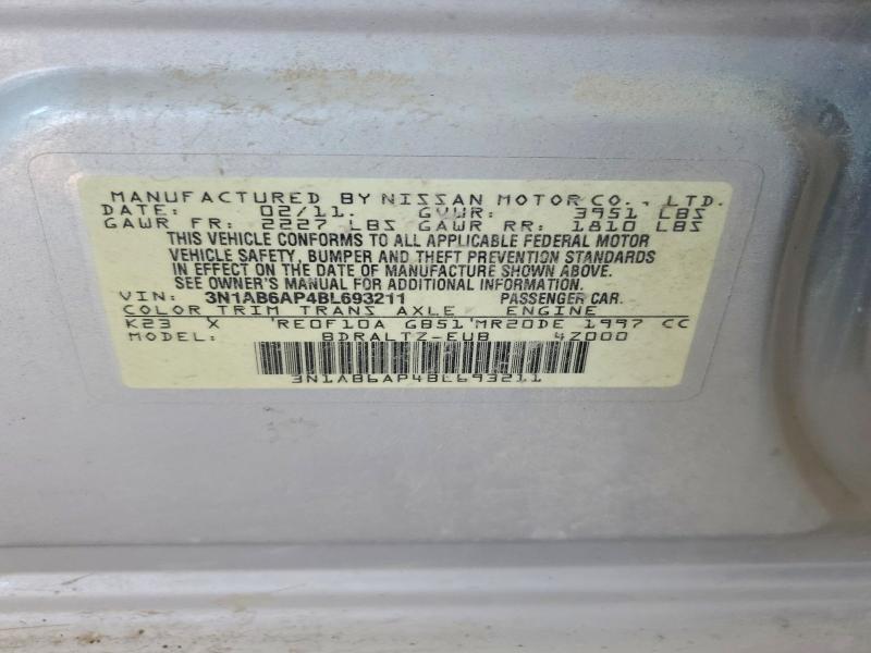Aukcja sprzedaży 2011 Nissan Sentra, vin: 3N1AB6AP4BL693211, numer aukcji: 64398726