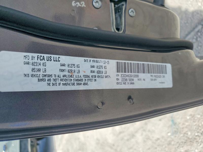 63732896 :رقم المزاد ، 2C3CDXHG3GH169998 vin ، 2016 Dodge Charger مزاد بيع