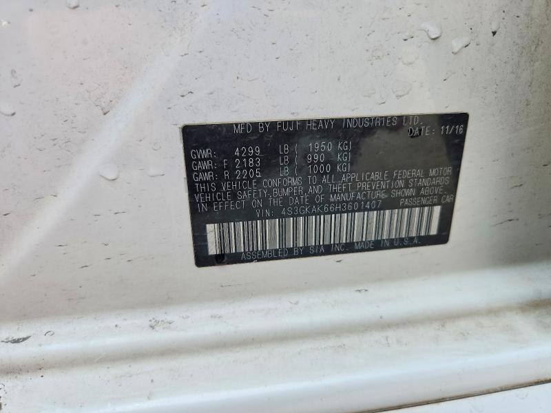 2017 Subaru Impreza მანქანა იყიდება აუქციონზე, vin: 4S3GKAK66H3601407, აუქციონის ნომერი: 62835456