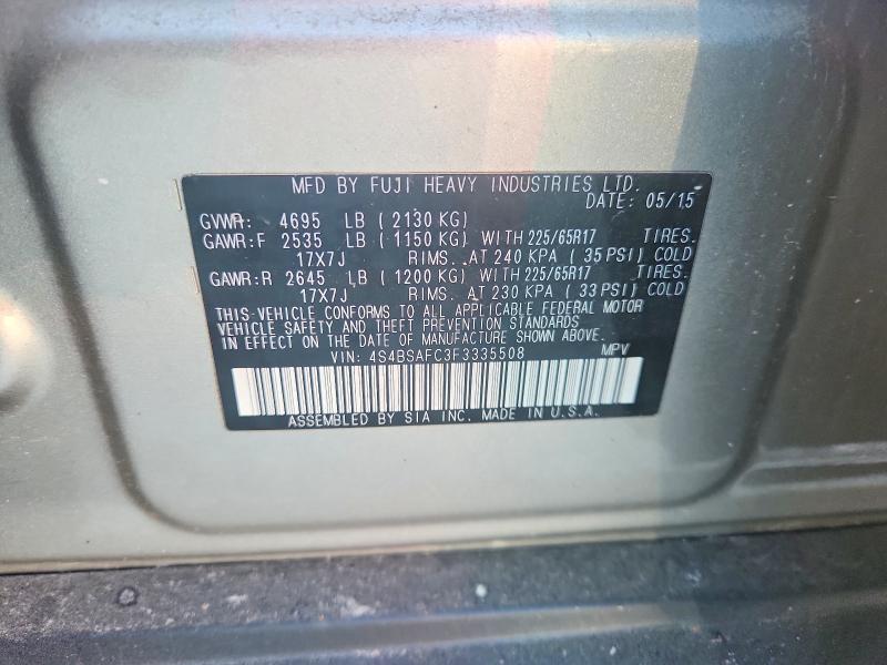 Aukcja sprzedaży 2015 Subaru Outback, vin: 4S4BSAFC3F3335508, numer aukcji: 66486886