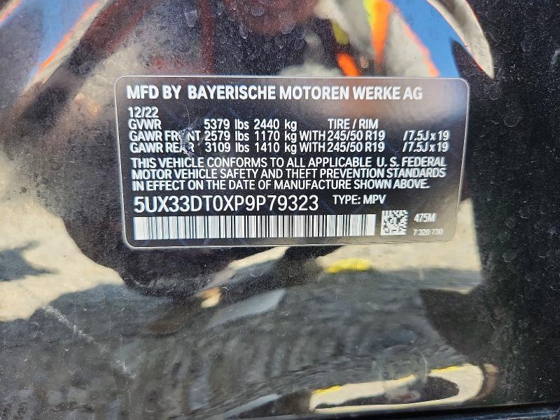 2023 Bmw X4 მანქანა იყიდება აუქციონზე, vin: 5UX33DT0XP9P79323, აუქციონის ნომერი: 65179056