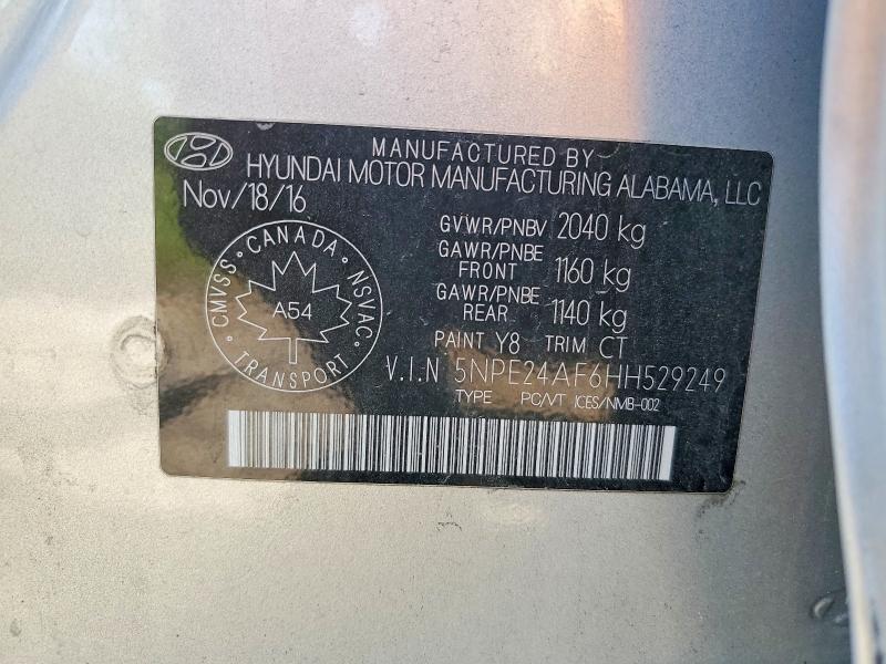 Продажа на аукционе авто 2017 Hyundai Sonata, vin: 5NPE24AF6HH529249, номер лота: 65909716