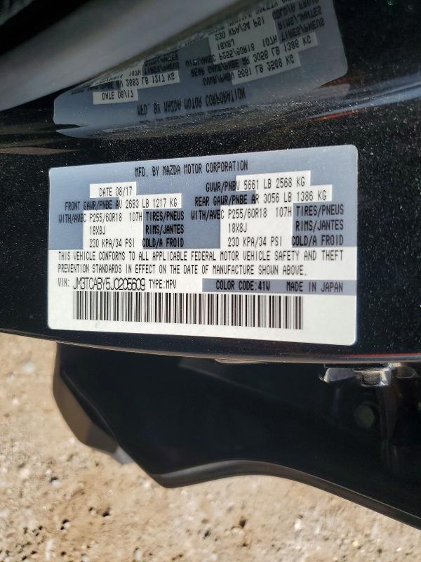 65801186 :رقم المزاد ، JM3TCABY5J0205609 vin ، 2018 Mazda Cx-9 مزاد بيع