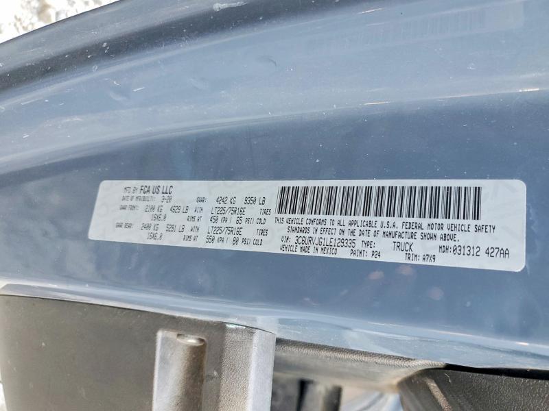 2020 Ram Promaster 3500 მანქანა იყიდება აუქციონზე, vin: 3C6URVJG1LE129335, აუქციონის ნომერი: 64185916