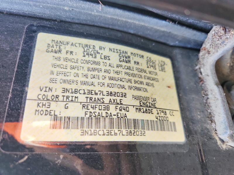Продажа на аукционе авто 2007 Nissan Versa, vin: 3N1BC13E67L382032, номер лота: 65996716