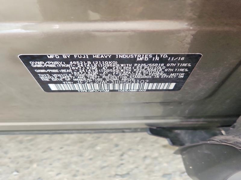 Продаж на аукціоні авто 2017 Subaru Forester 2, vin: JF2SJGWC3HH503102, номер лоту: 66172996
