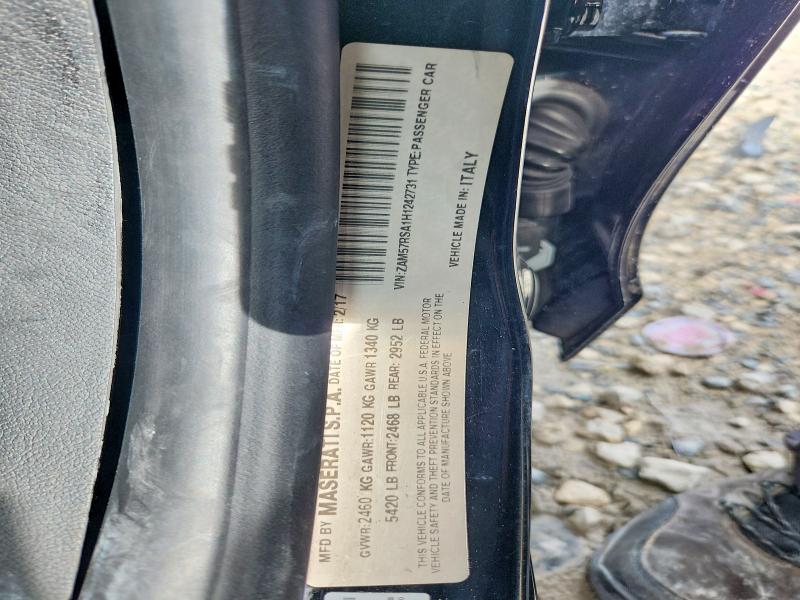 Aukcja sprzedaży 2017 Maserati Ghibli, vin: ZAM57RSA1H1242731, numer aukcji: 67284846