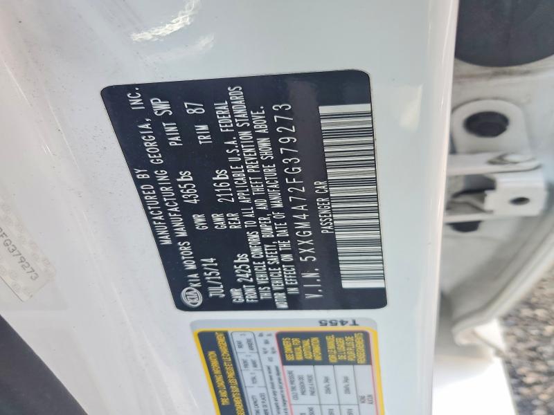 63923176 :رقم المزاد ، 5XXGM4A72FG379273 vin ، 2015 Kia Optima مزاد بيع