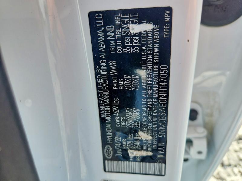 67142546 :رقم المزاد ، 5NMJB3AE0NH147050 vin ، 2022 Hyundai Tucson مزاد بيع