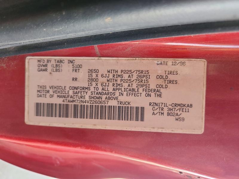 64124286 :رقم المزاد ، 4TAWM72N4VZ260657 vin ، 1997 Toyota Tacoma مزاد بيع