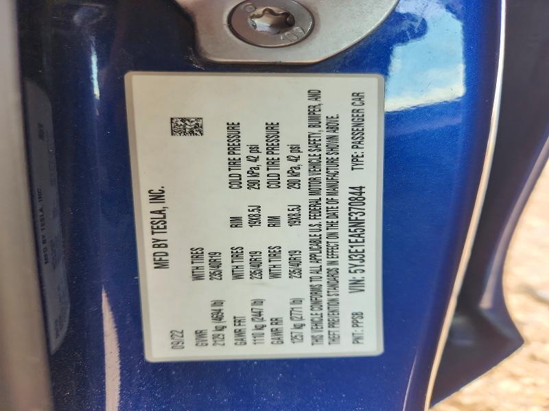 Продаж на аукціоні авто 2022 Tesla Model 3, vin: 5YJ3E1EA5NF370844, номер лоту: 66845366