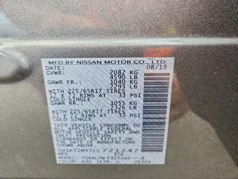 Продажа на аукционе авто 2020 Nissan Rogue, vin: 5N1AT2MT7LC721247, номер лота: 63407116